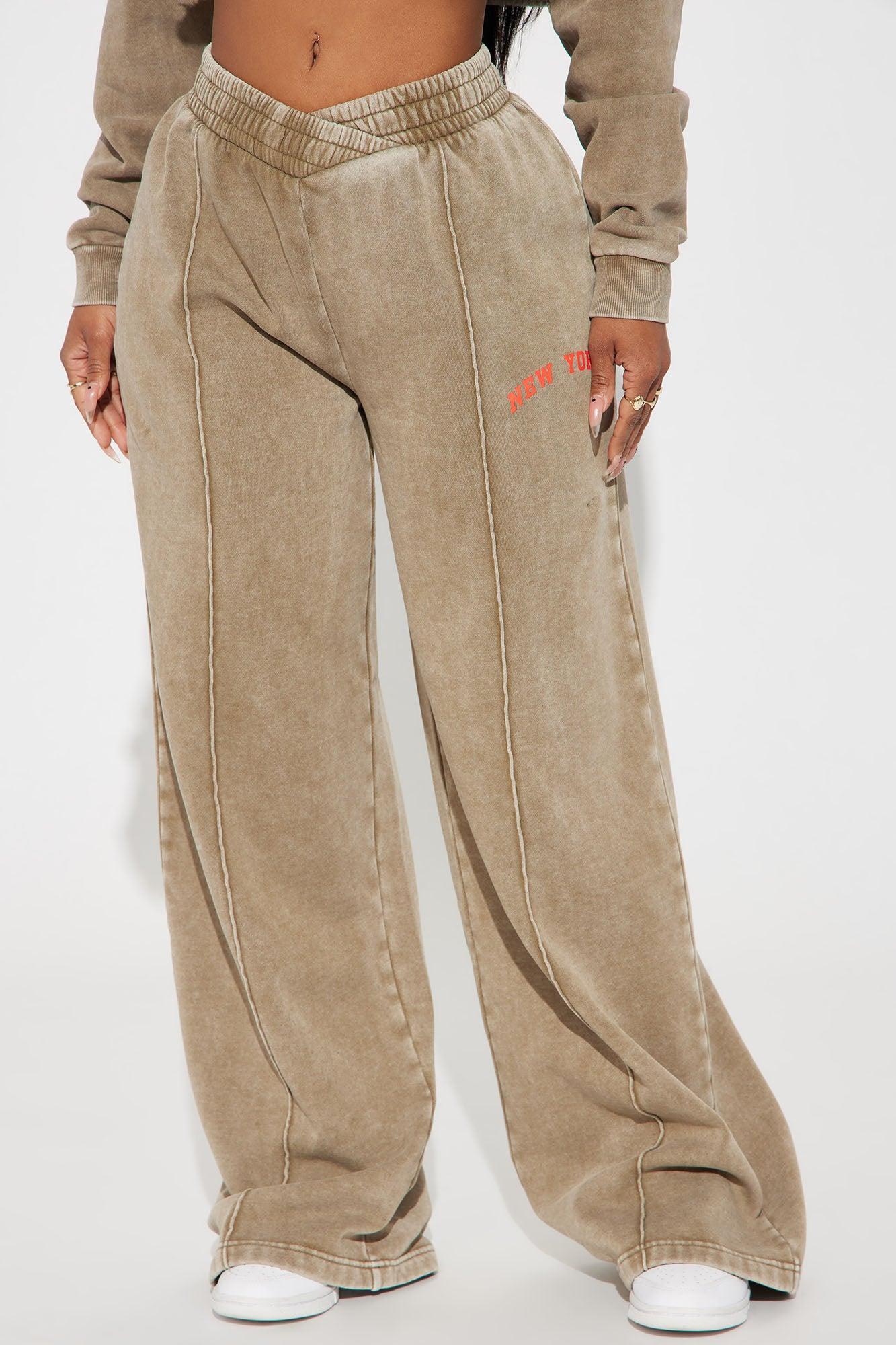 New York Washed Wide Leg Pant - Taupe/combo Product Image