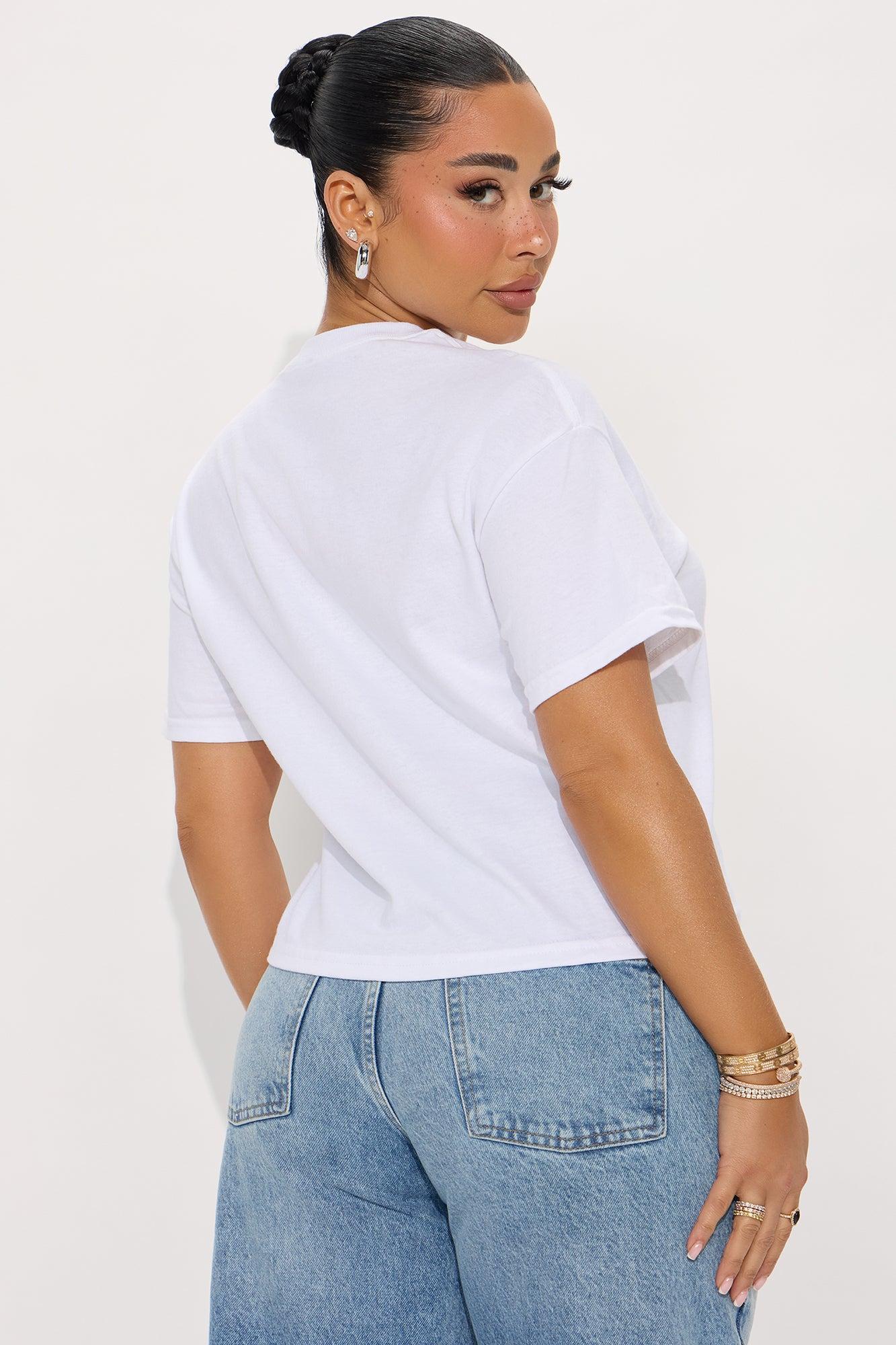 American Sweetheart Cropped Tee - White Product Image