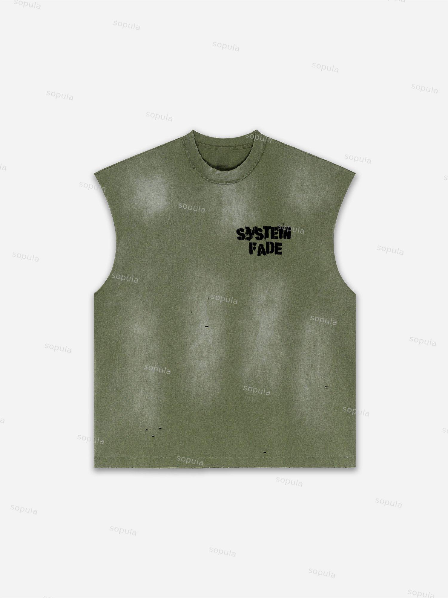 Future World Brainstorming Graphic Print Distressed Tank Top Product Image