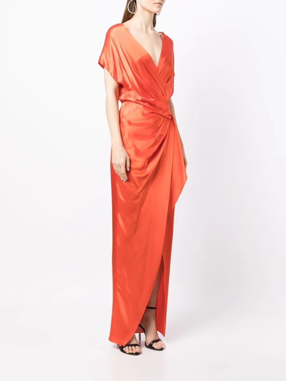 wrap drape-detail gown dress Product Image