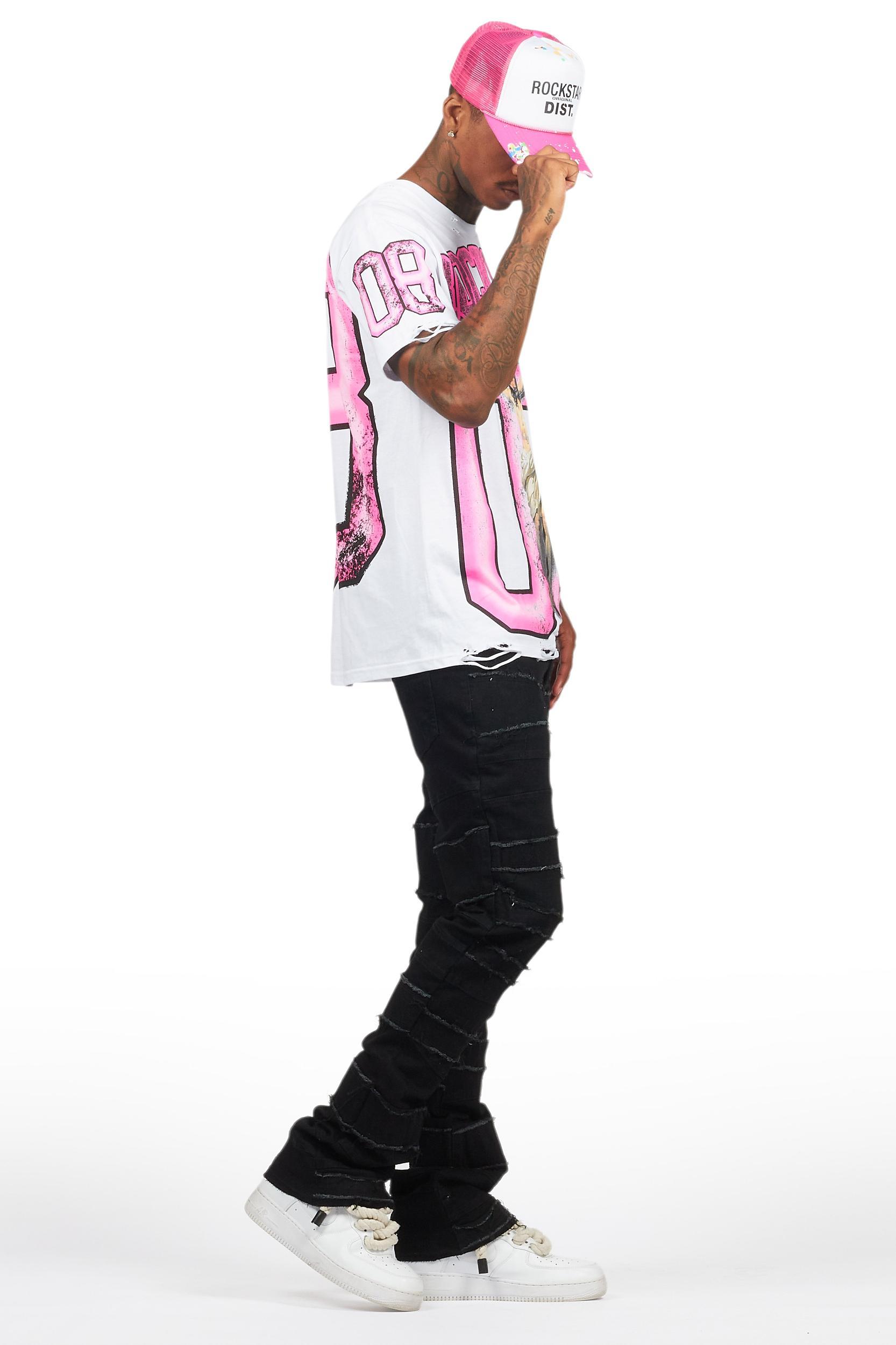 Franko Jet Black Stacked Flare Jean Male Product Image