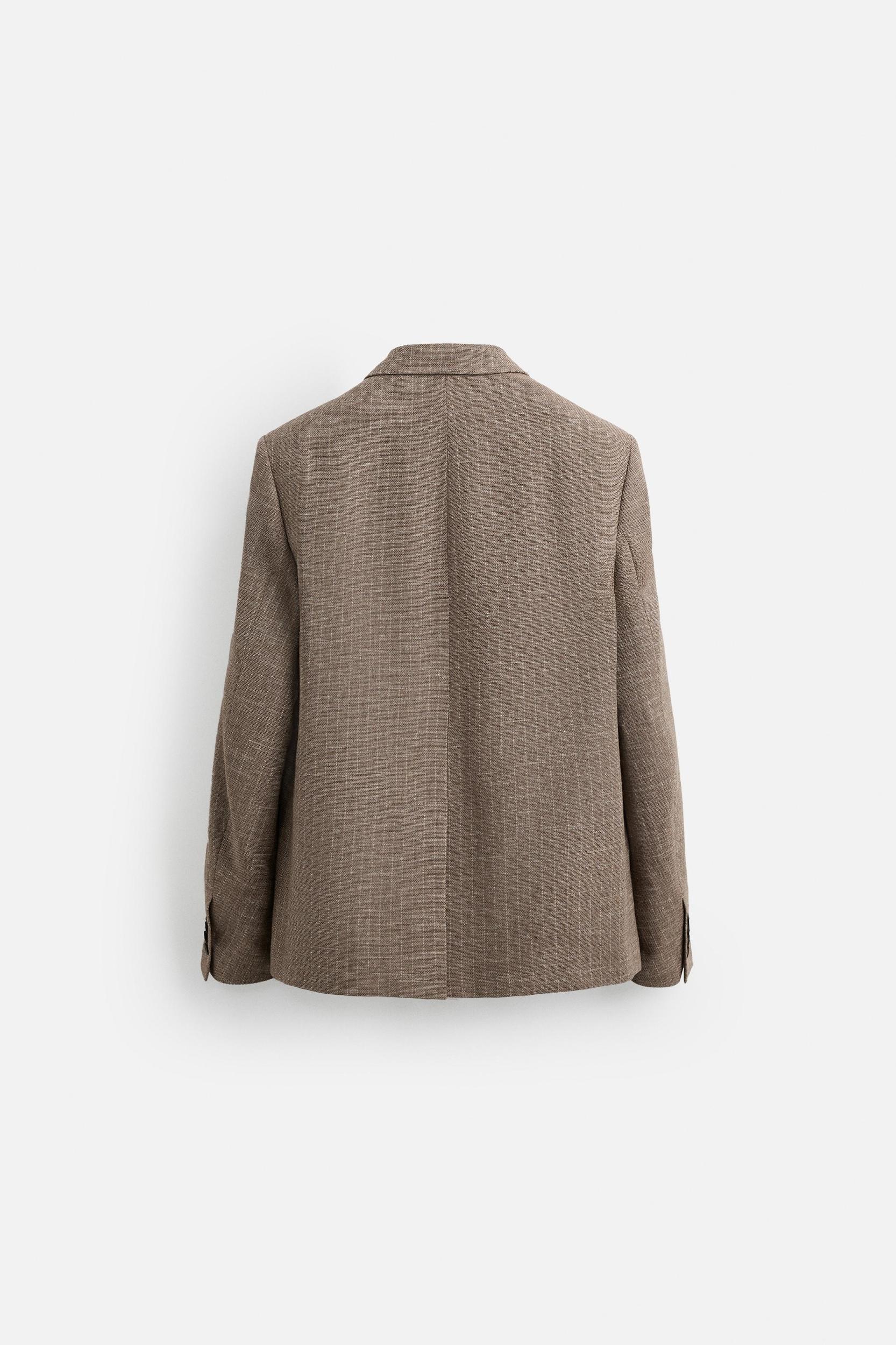 STRIPED TEXTURED SUIT BLAZER Product Image