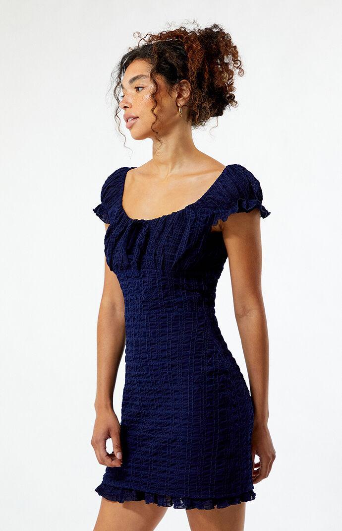 Daisy Street Womens Smocked Tie Front Mini Dress Product Image