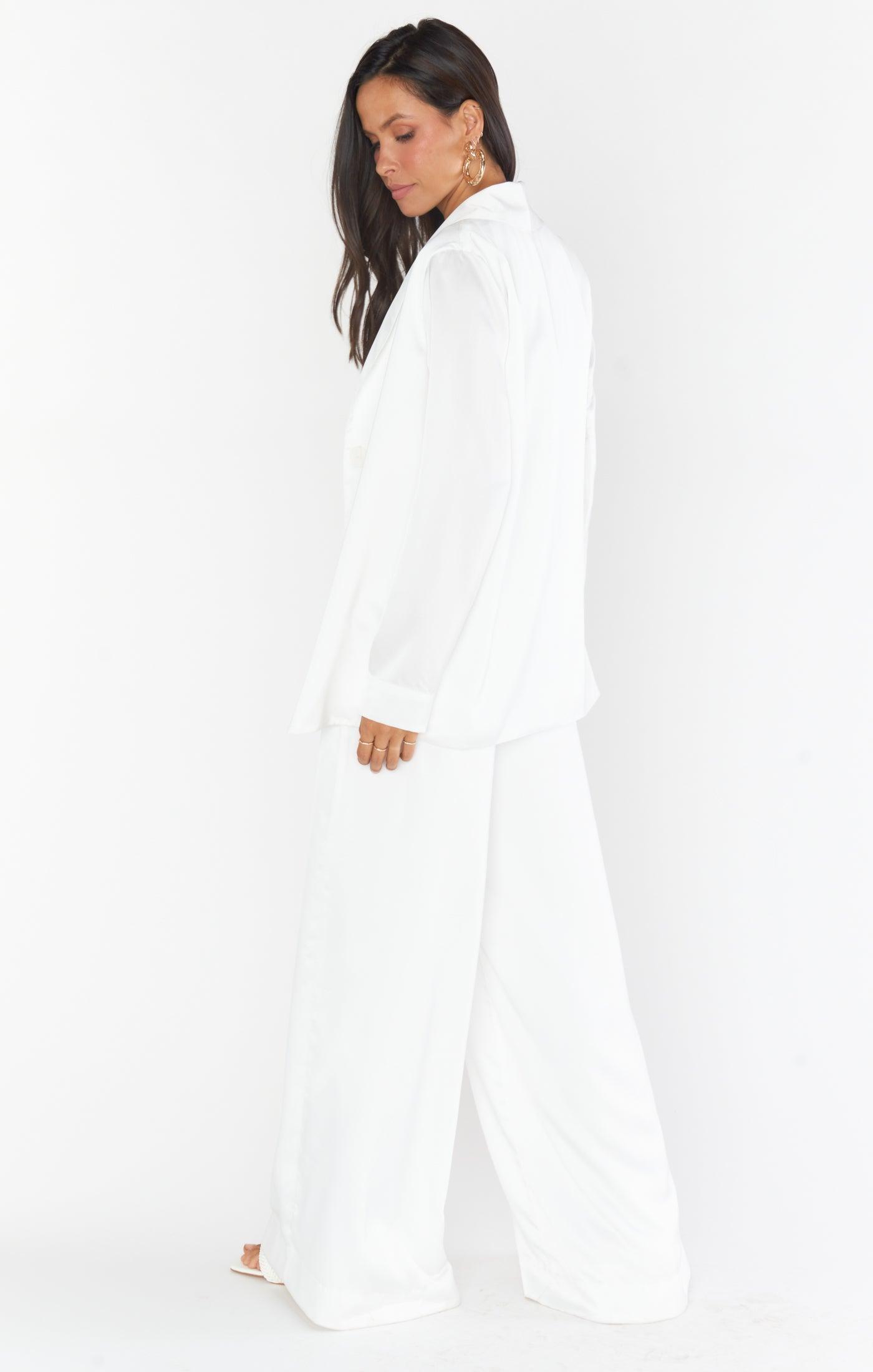Felix Blazer ~ Ivory Luxe Satin Product Image