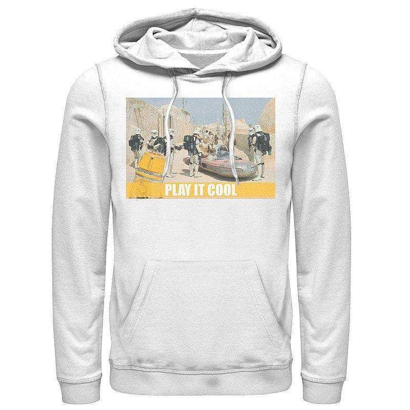 Men's Star Wars Luke, Obi-Wan & C-3PO Play It Cool Meme Hoodie, Size: XL, White Product Image