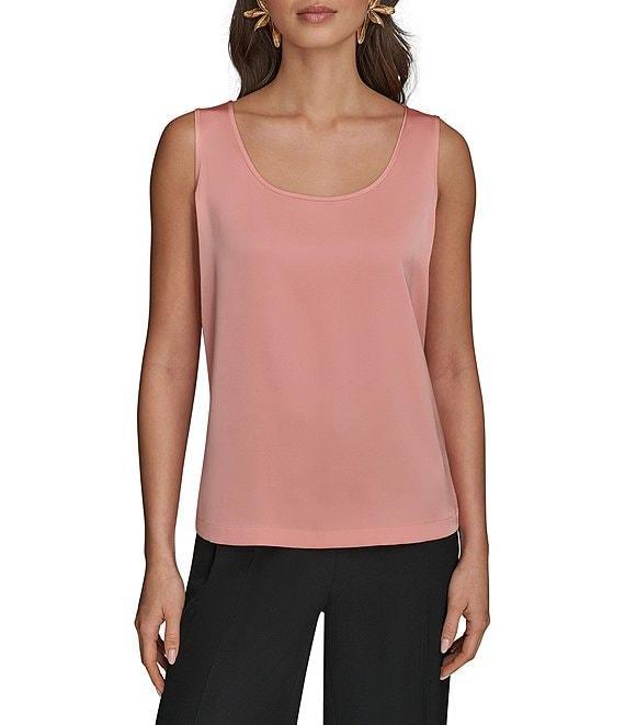 Donna Karan Charmeuse Scoop Neck Sleeveless Layering Cami Product Image