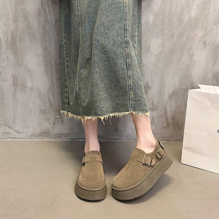 Buckled Platform Slip Ons Product Image