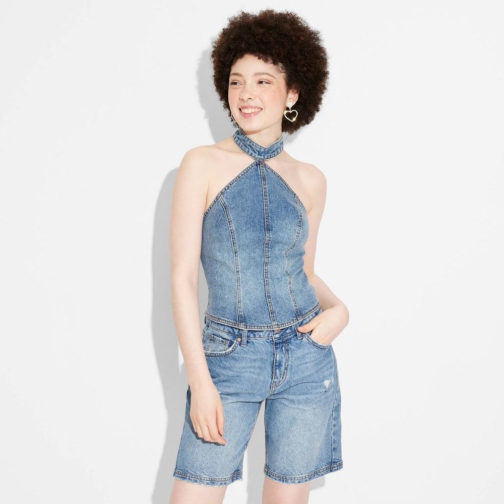 Womens Rosette Tank Top - Wild Fable Medium Wash XXS Product Image