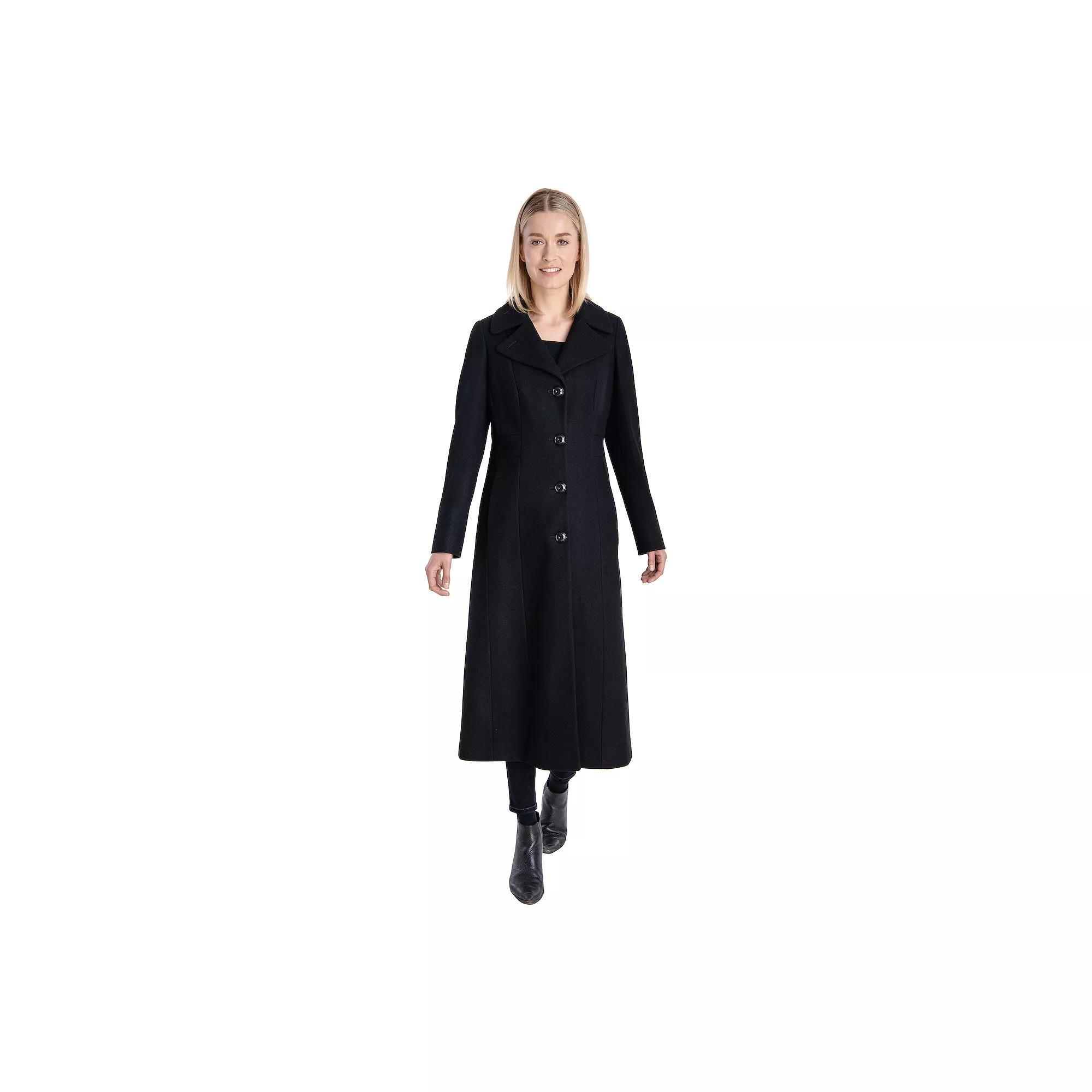 Women's TOWER by London Fog Long Wool-Blend Coat, Size: Large, Black Product Image