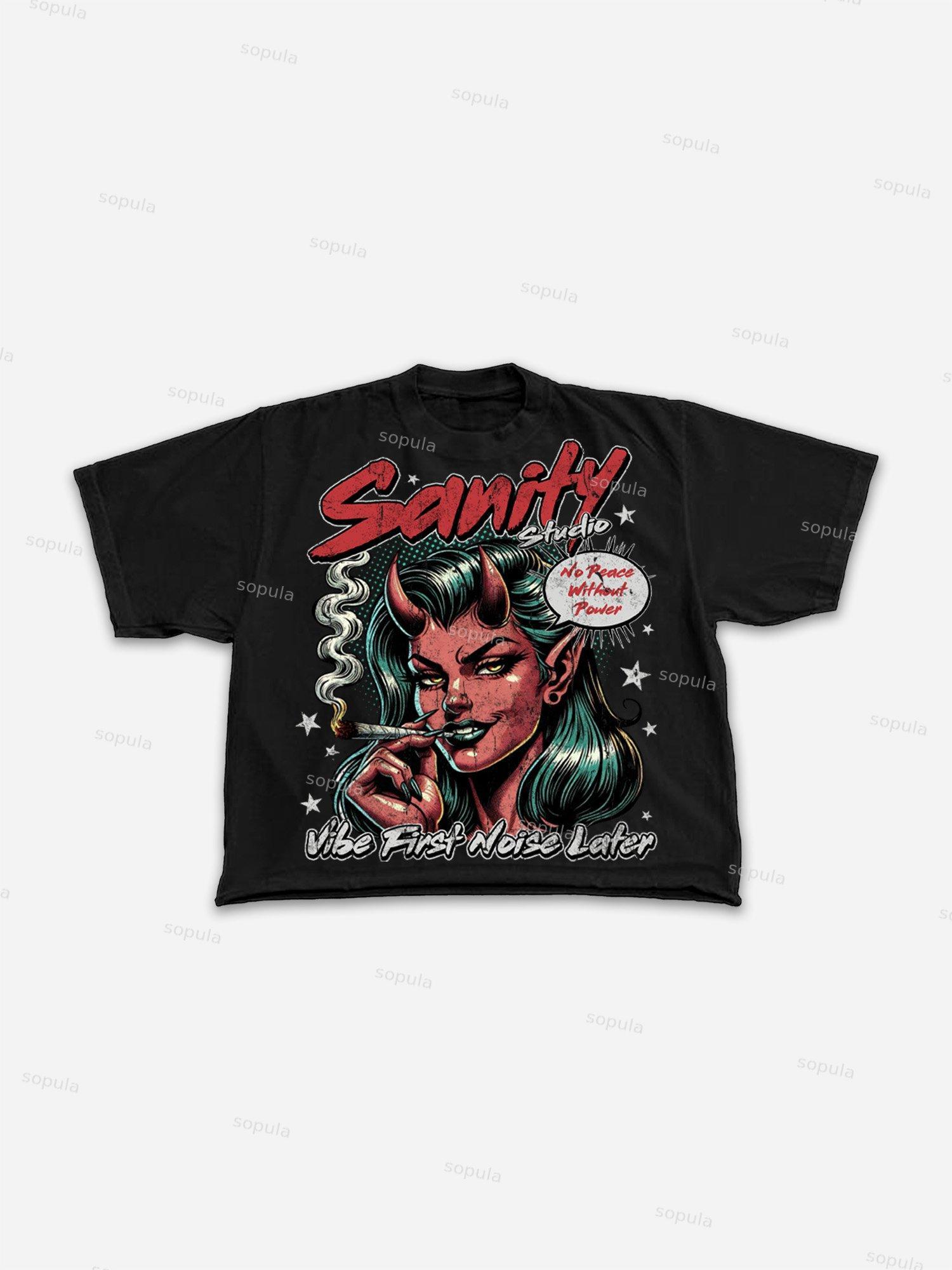 Sanity Keep Your Aura Old Vintage Americana Graphic Cropped T-shirt Product Image
