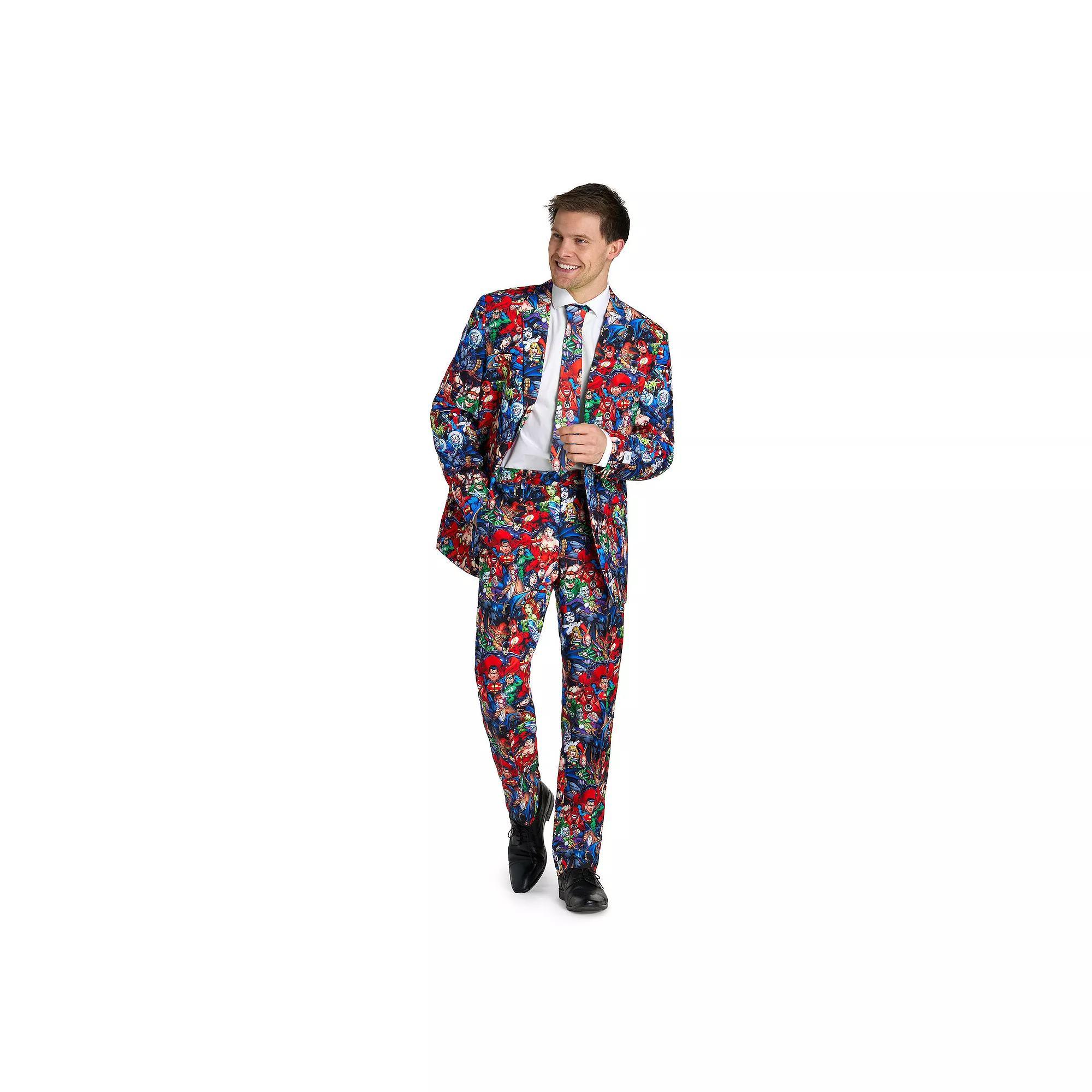 Men's OppoSuits Slim-Fit Novelty Suit & Tie Set, Size: 46 - Regular, Dc Heroes Product Image