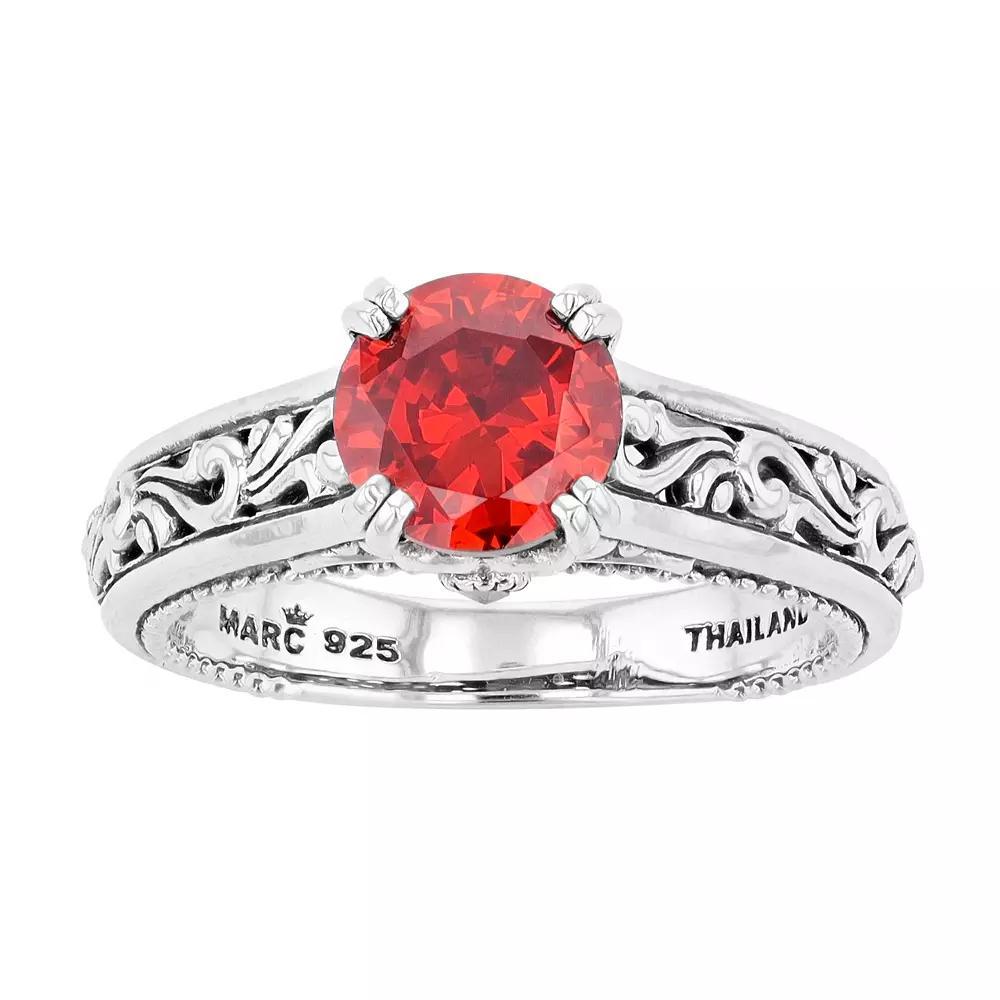 Lavish by TJM Sterling Silver Garnet Cubic Zirconia & Marcasite Ring, Women's, Size: 8 Product Image