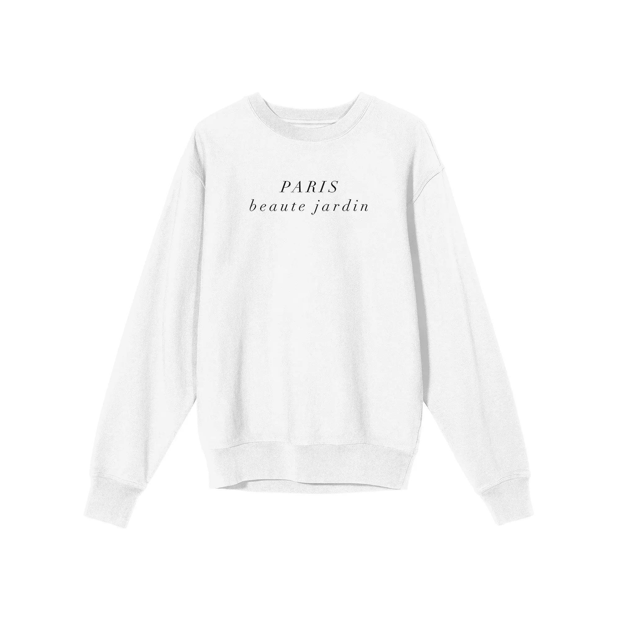 Men's Paris Beaute Jardin Graphic Sweatshirt, Size: Small, White Product Image