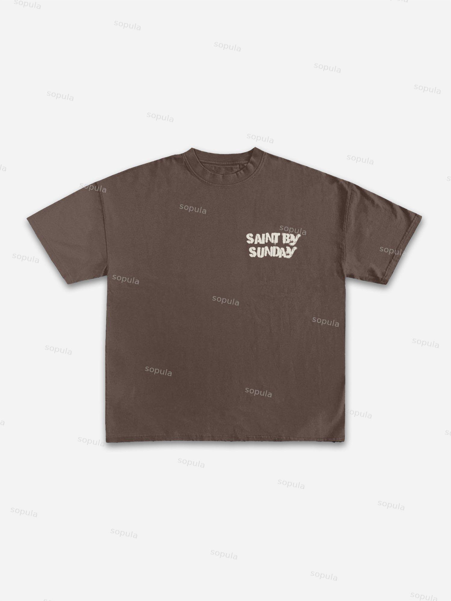 Sunday Is A Saint, Friday Is A Sinner Street Vintage Graphic Cotton T-shirt Product Image