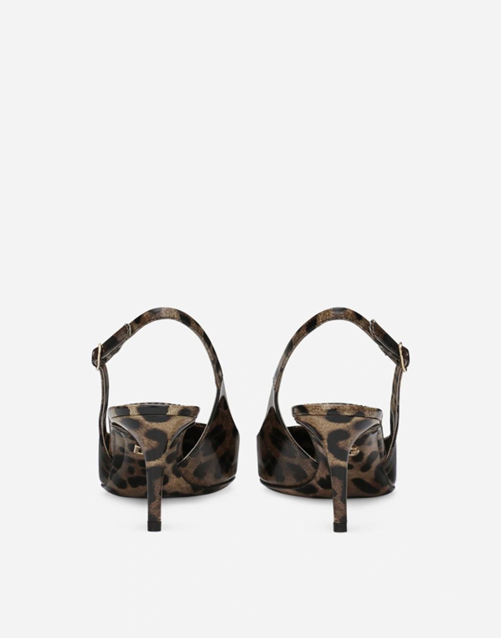 DOLCE & GABBANA Luxurious Leopard Printed Slingback Pumps For Women In Lavender Product Image