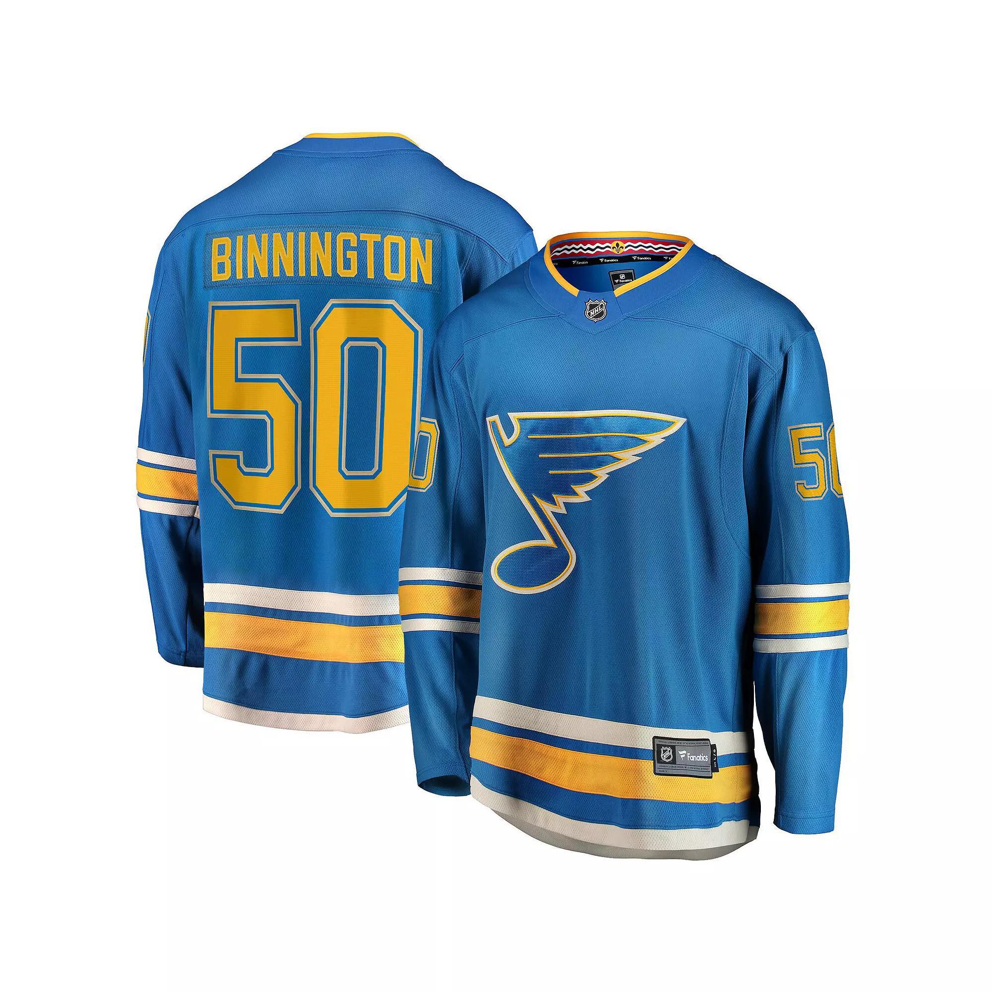Men's Fanatics Branded Jordan Binnington Blue St. Louis Blues 2018/19 Alternate Premier Breakaway Player Jersey, Size: Medium Product Image