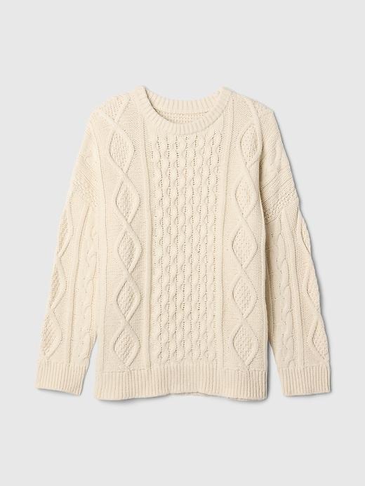 Oversized Mixed Cable-Knit Sweater Product Image