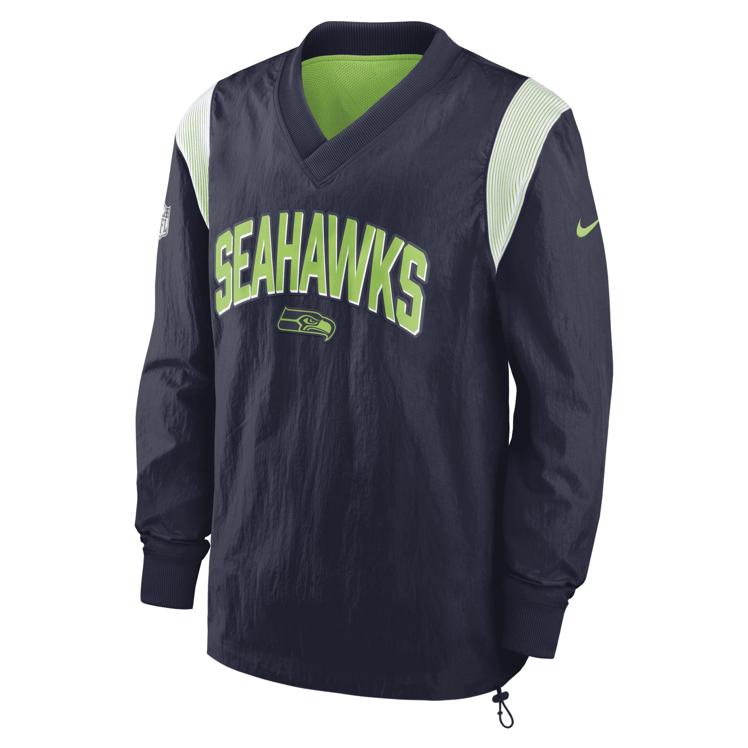 NIKE Men's  Royal Buffalo Bills Sideline Athletic Stack V-neck Pullover Windshirt Jacket Product Image