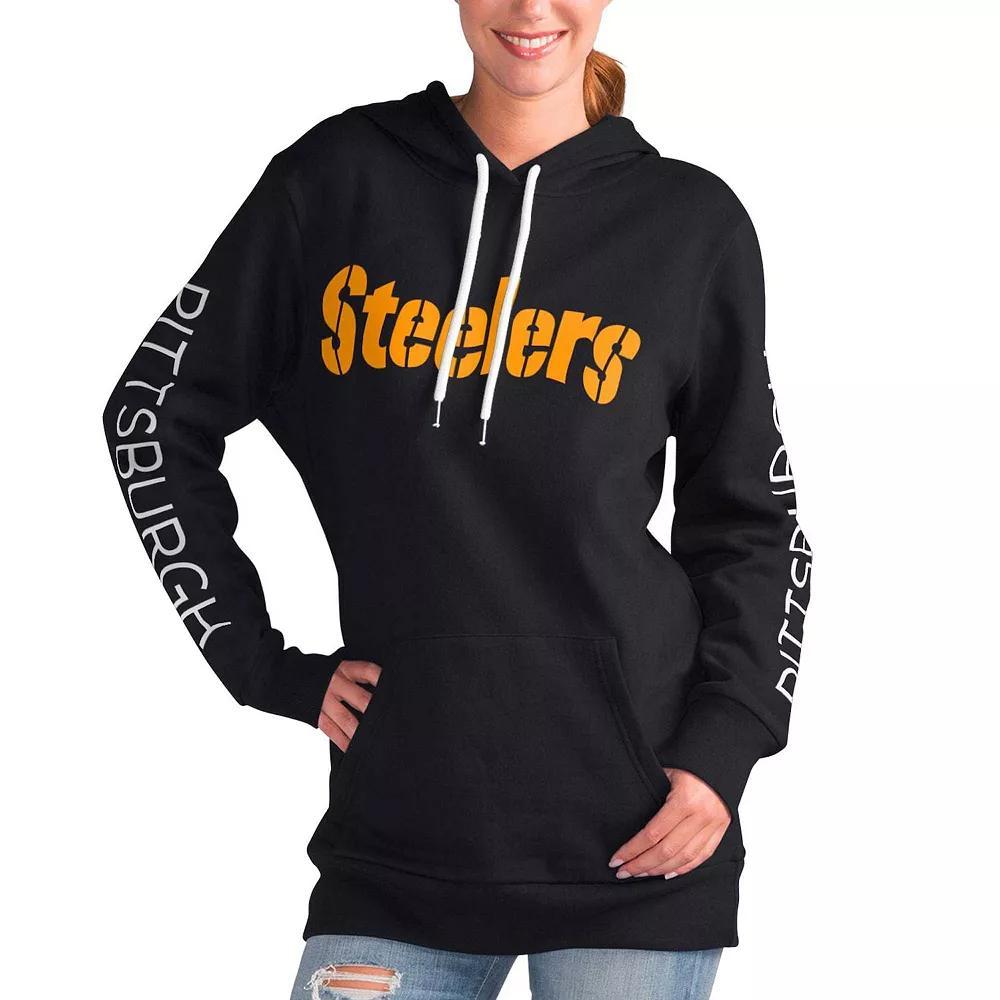 Women's G-III 4Her by Carl Banks Black Pittsburgh Steelers Extra Inning Pullover Hoodie, Size: Small Product Image