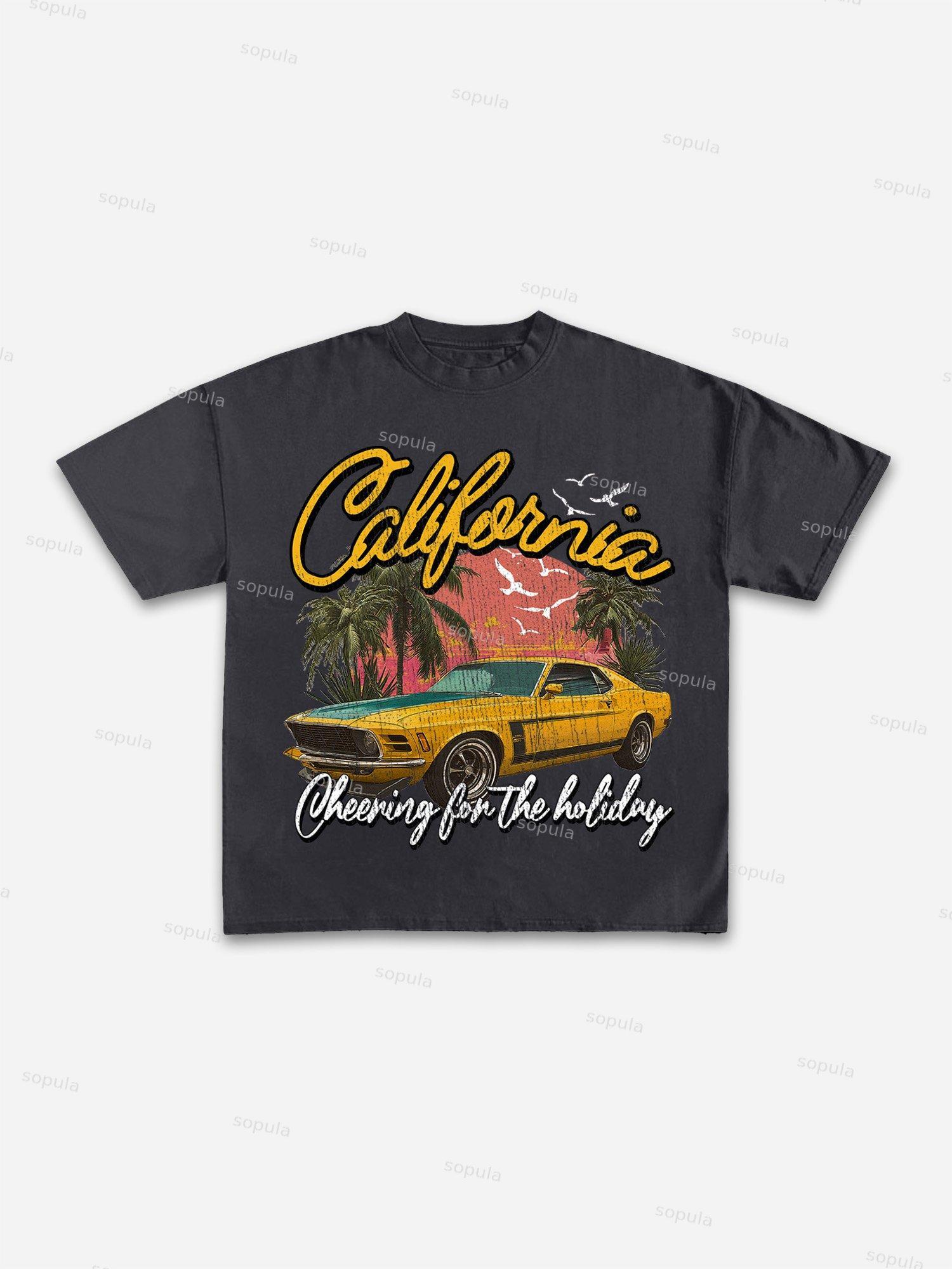 God With Us Vintage Cross Graphic Cotton T-shirt Product Image