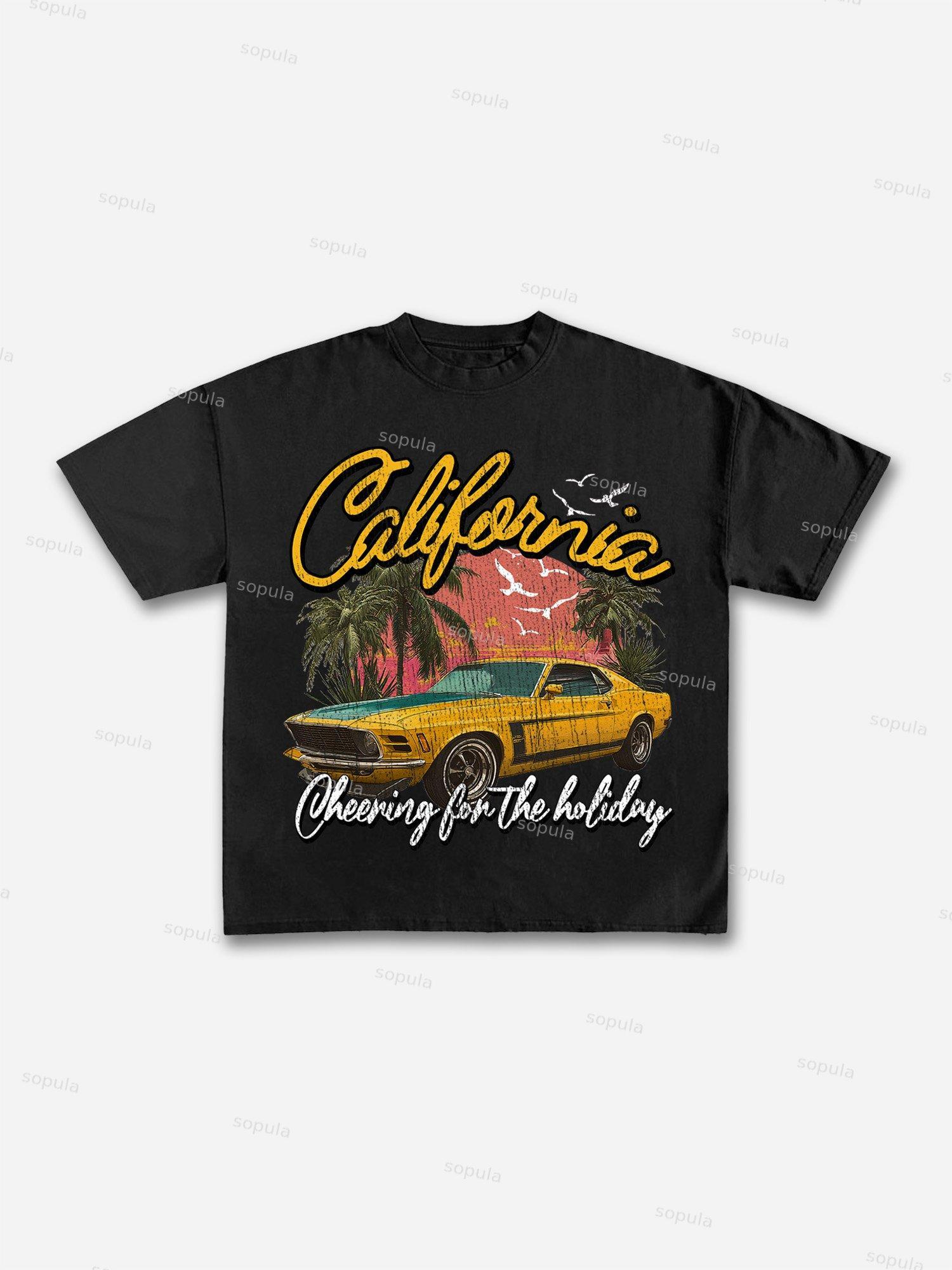 God With Us Vintage Cross Graphic Cotton T-shirt Product Image