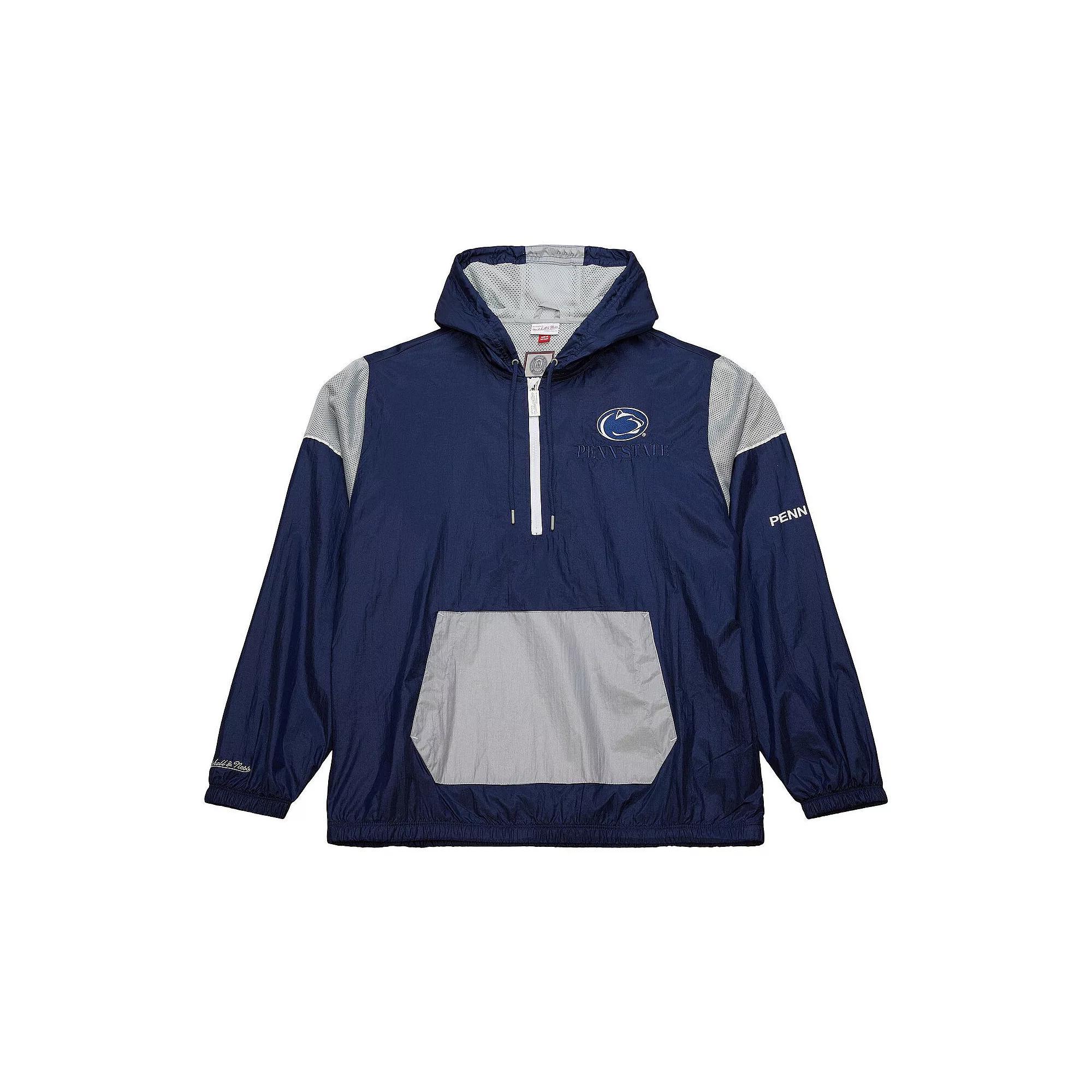 Men's Mitchell & Ness Navy Penn State Nittany Lions Team 3.0 Anorak Half-Zip Hoodie, Size: Large, Blue Product Image