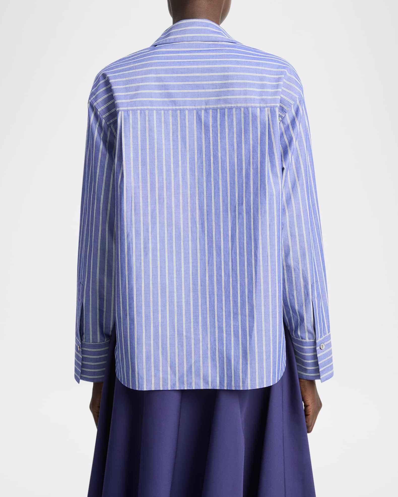 Pinstripe Long-Sleeve Popover Shirt Product Image