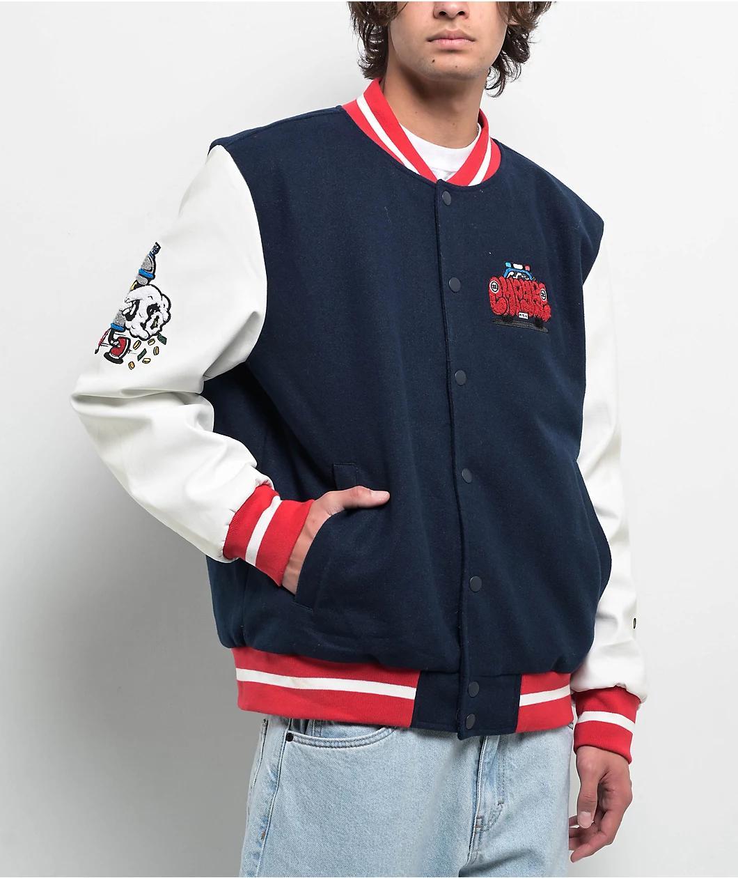 Empyre Brick Navy & White Varsity Jacket Product Image
