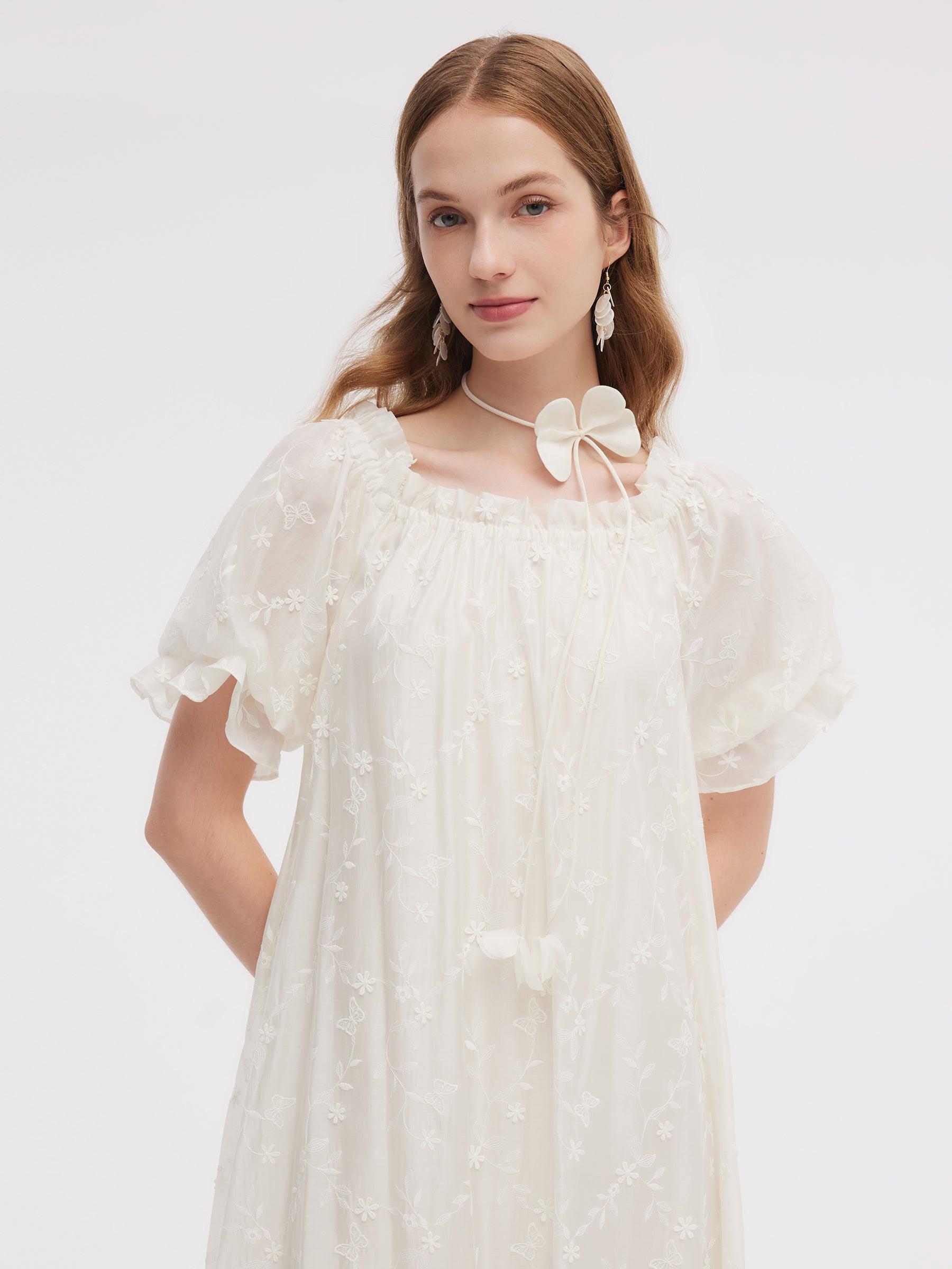 Tencel Blend Embroidered Women Maxi Dress Product Image