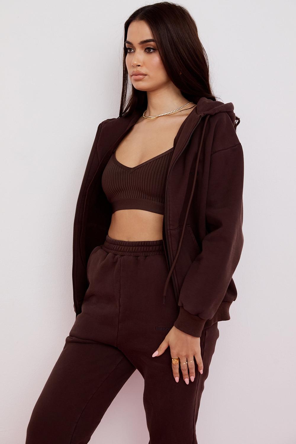 Storm  chocolate zip through hoodie Product Image