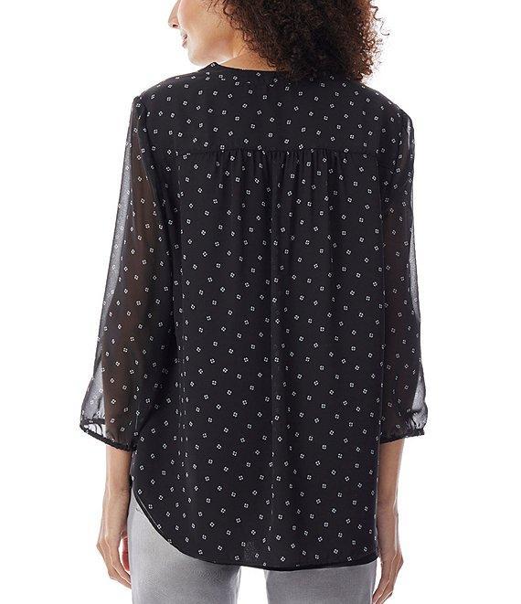 Jones New York V-Neck 3/4 Sleeve Printed Blouse Product Image