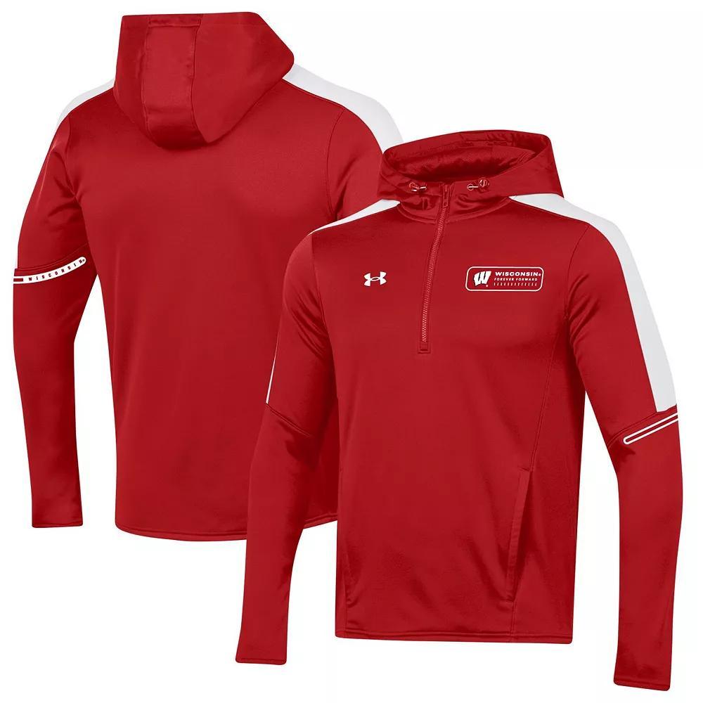 Men's Under Armour Red Wisconsin Badgers 2023 Sideline Quarter-Zip Hoodie, Size: Medium Product Image