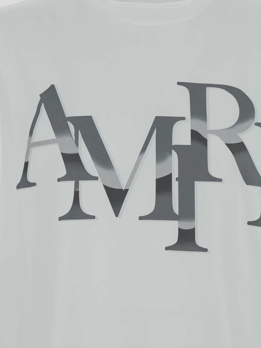 AMIRI Staggered Chrome T-shirt In White Product Image