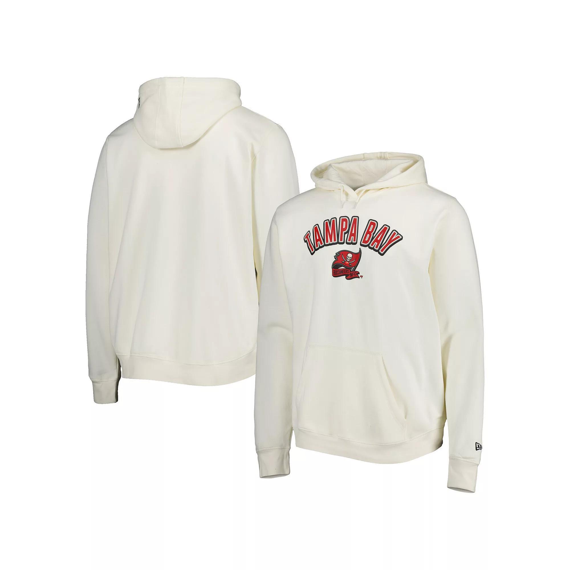 Men's New Era Cream Tampa Bay Buccaneers Sideline Chrome Pullover Hoodie, Size: 2XL, Beige Product Image