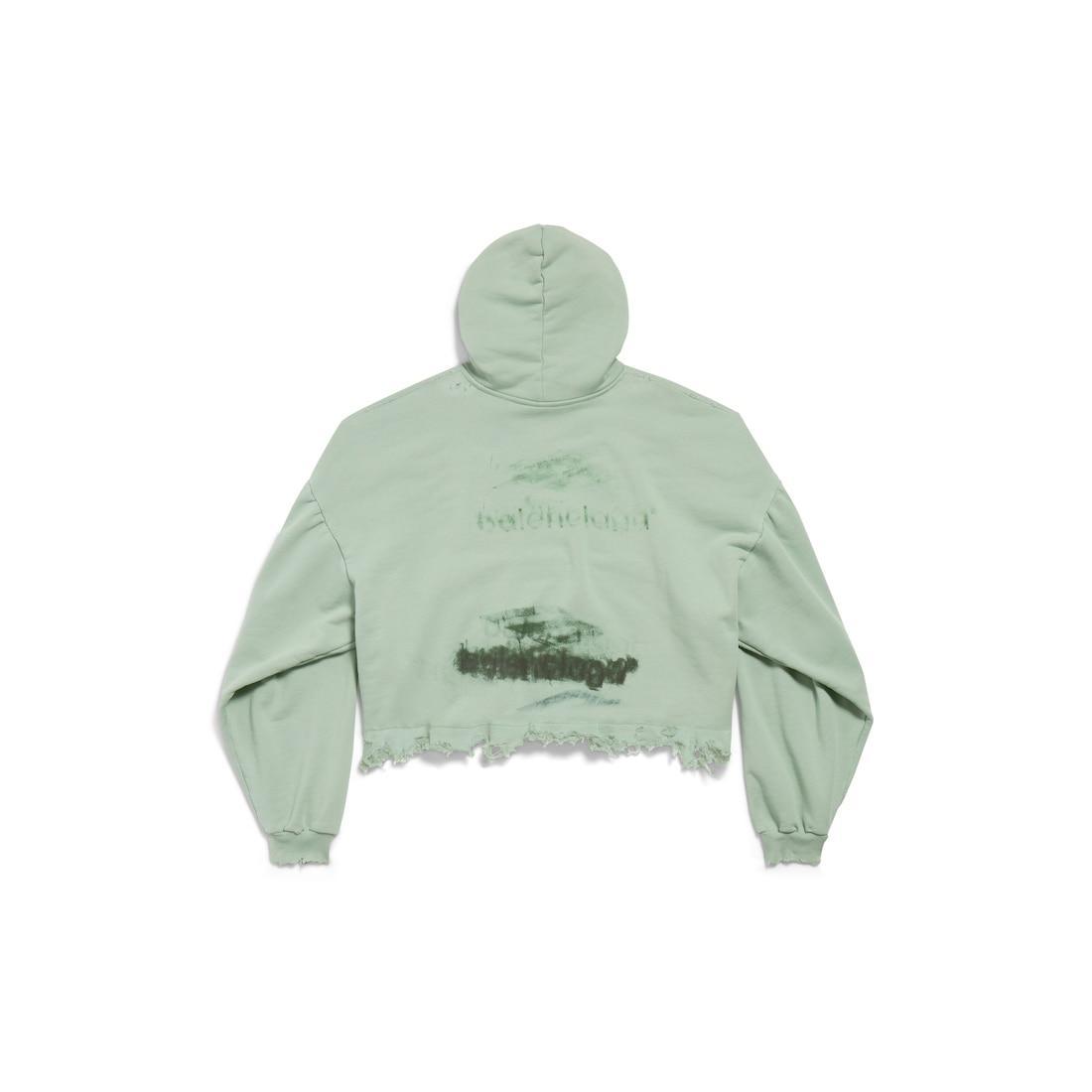 Diy Imprint Cropped Hoodie in Sage Green Product Image