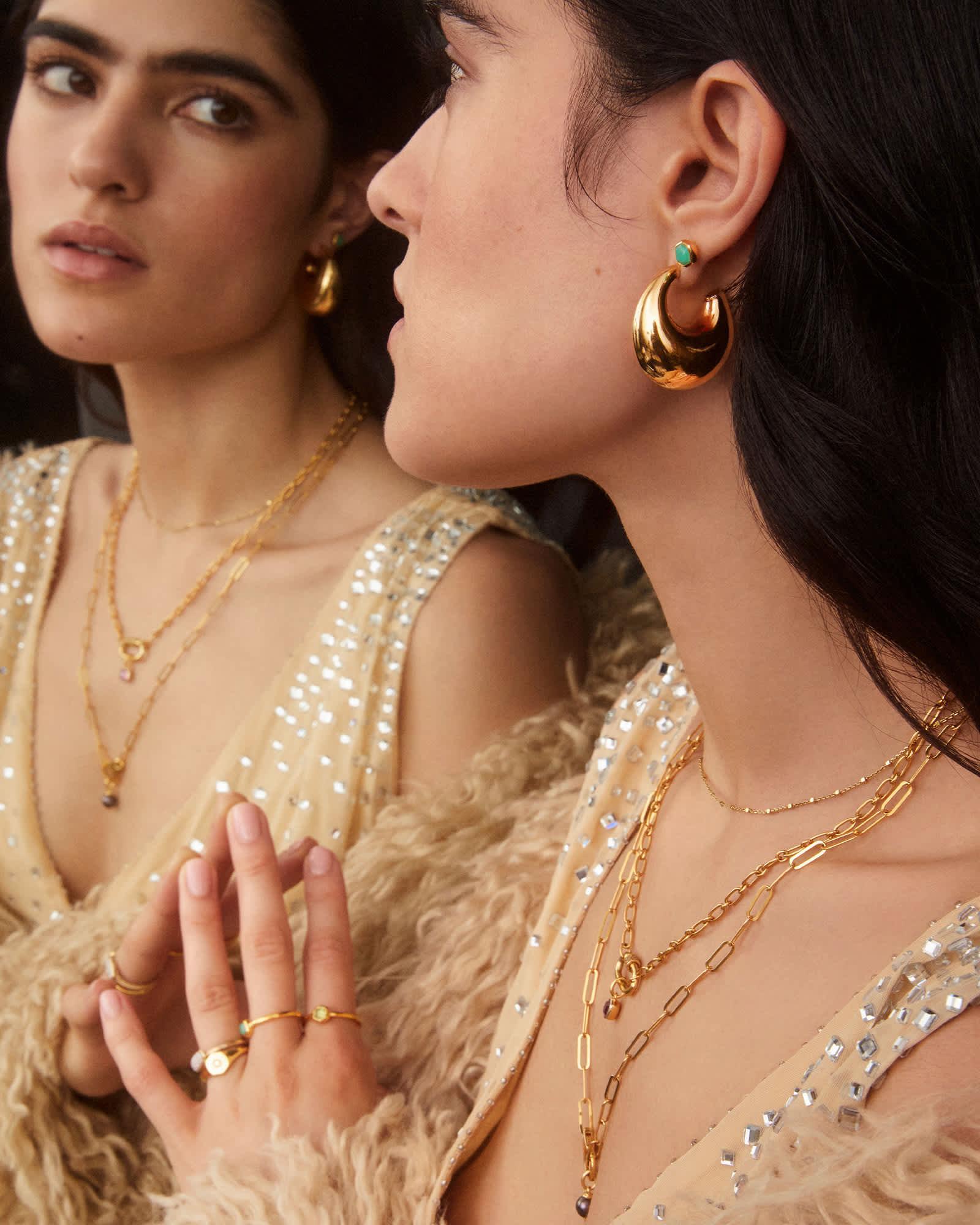 Raylyn Hoop Earrings in 18k Gold Vermeil Product Image