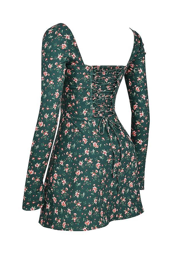 Malika Green Floral Corset Mini Dress Product Image