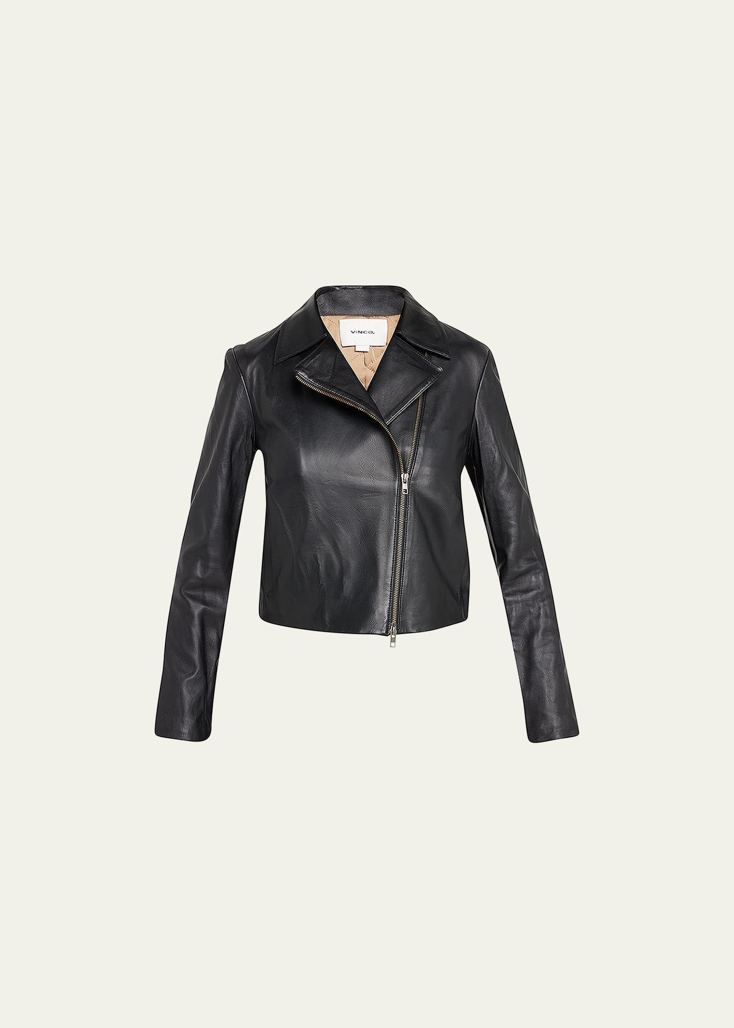 Leather Zip-Front Jacket Product Image