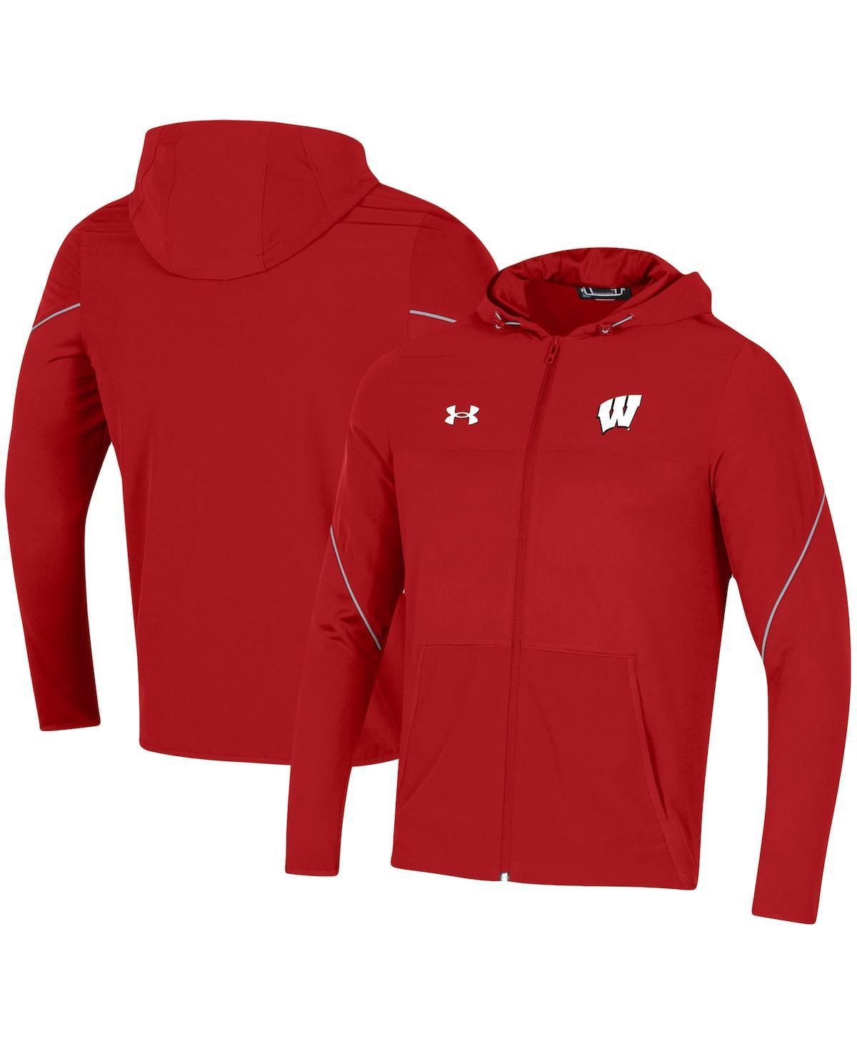 Men's Under Armour Red Wisconsin Badgers 2021 Sideline Warm-Up Full-Zip Hoodie, Size: Small Product Image