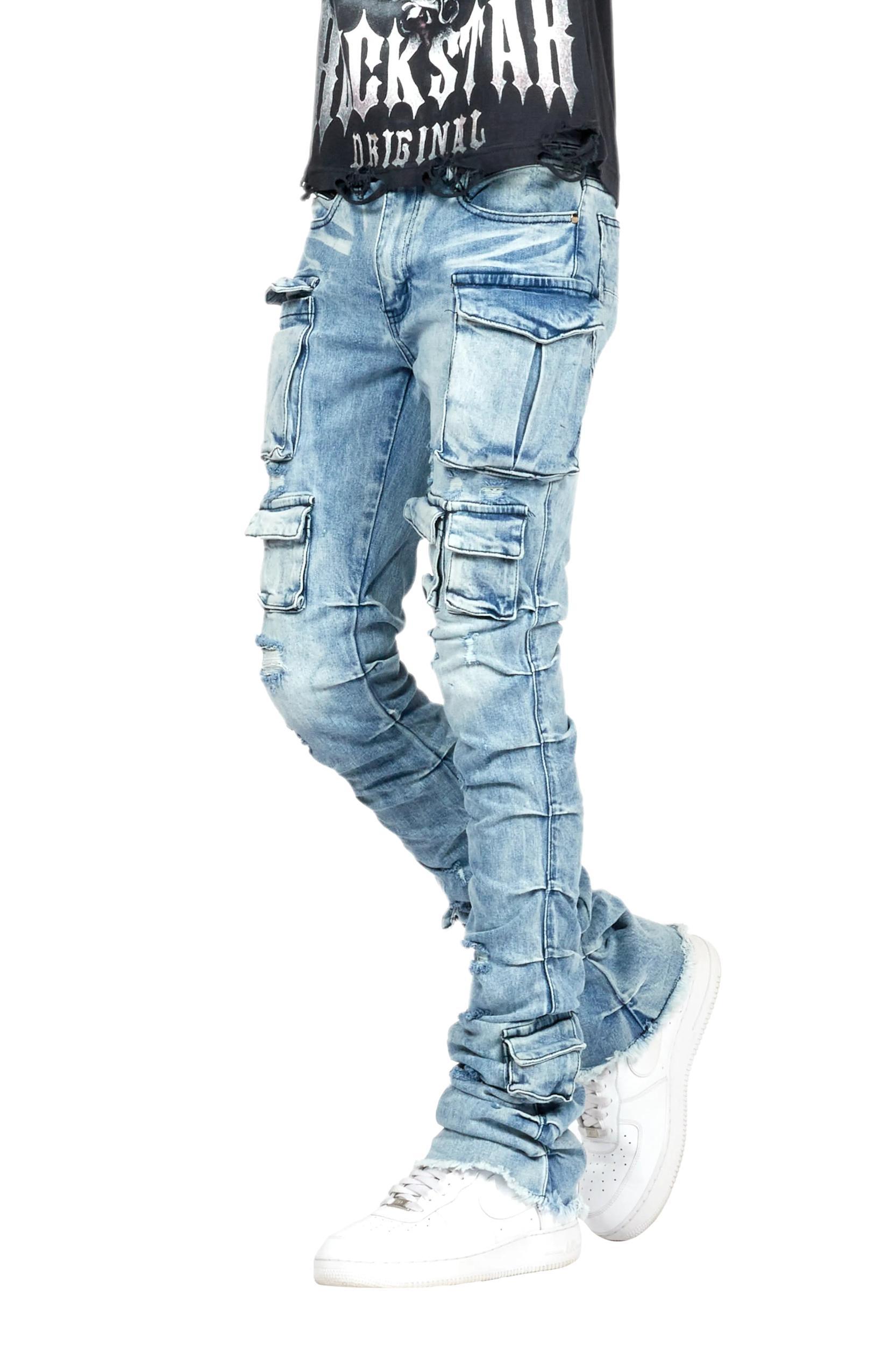Gentry Light Blue Stacked Flare Jean Male Product Image