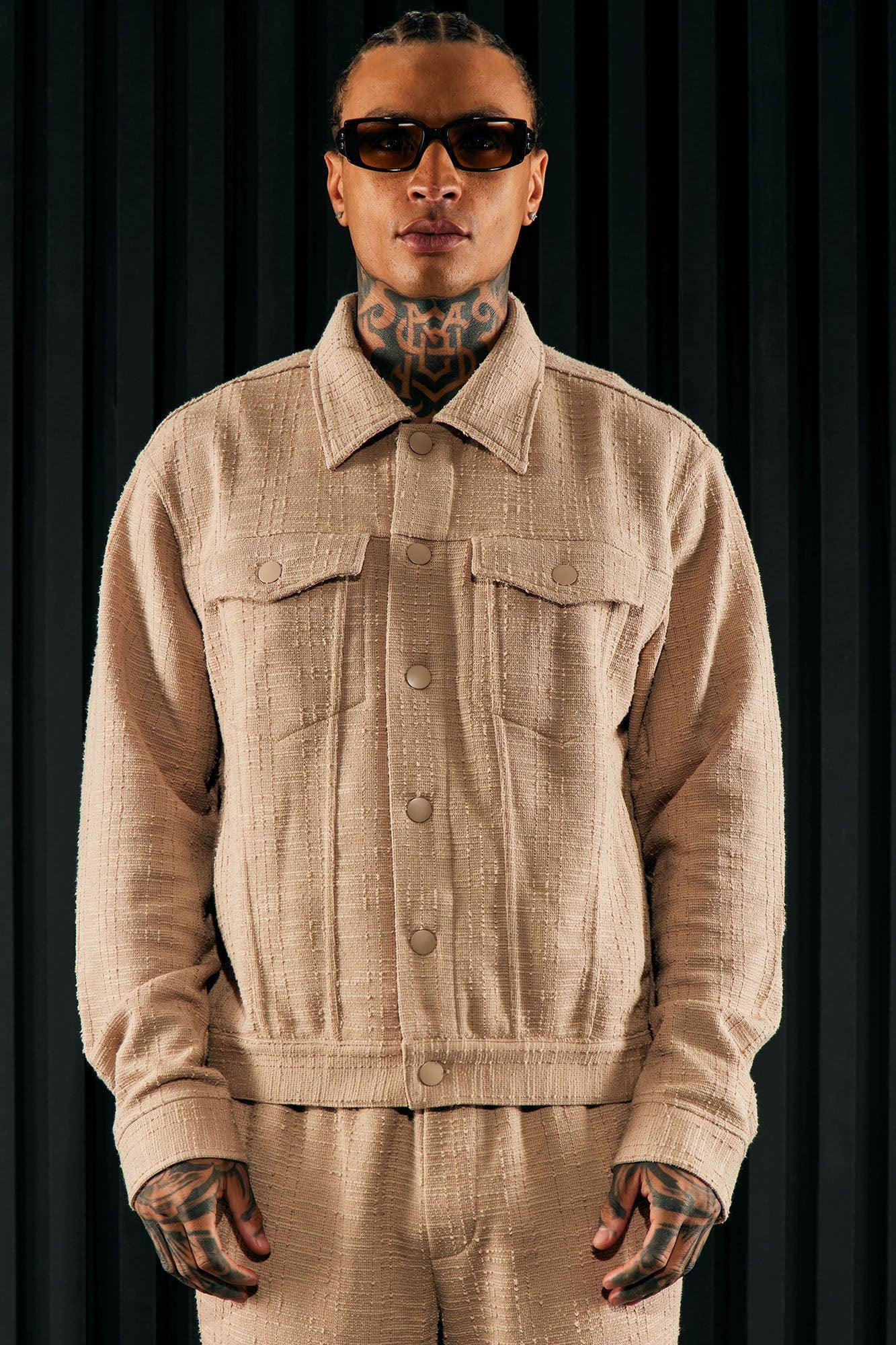 Jordan Textured Trucker Jacket - Tan Product Image