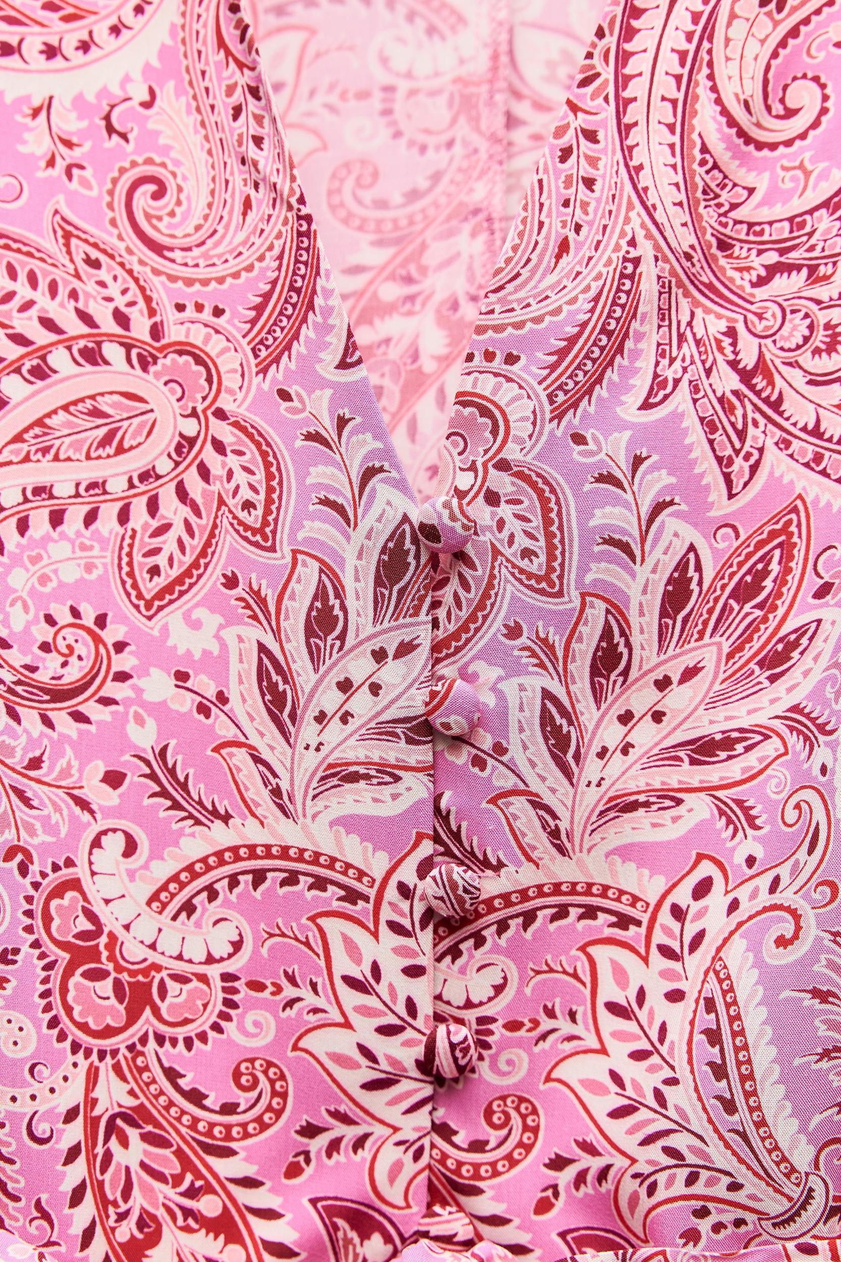 BELTED PRINTED SHORT DRESS Product Image