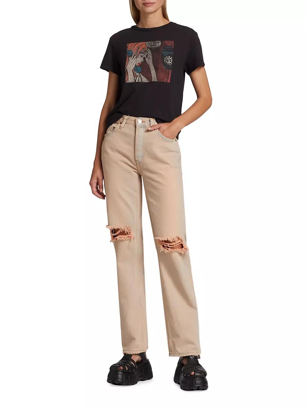 90's Destroyed Straight-Leg Jeans Product Image