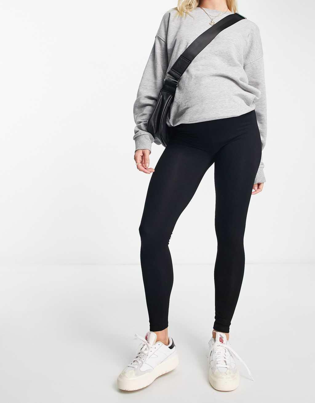 ASOS DESIGN Maternity over the bump leggings in black Product Image