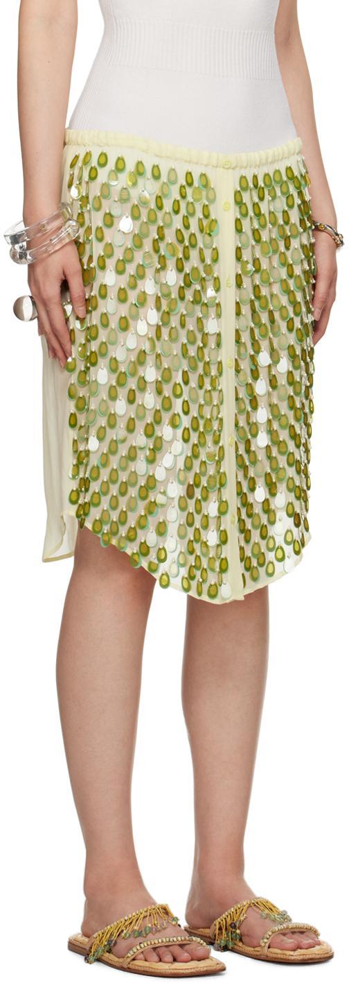 DRIES VAN NOTEN Shirty Embellished Knee-length Skirt In Pale Yellow Product Image
