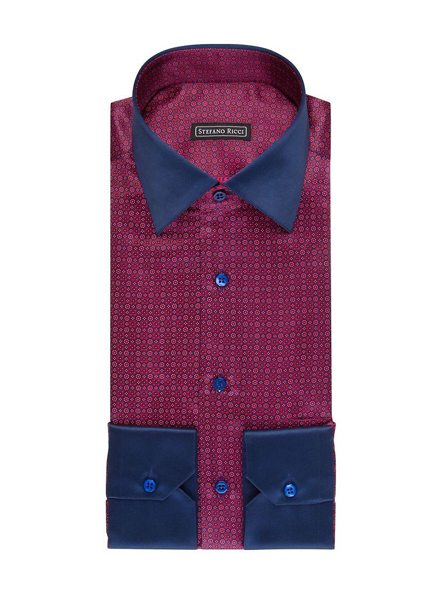 Mens Handmade Silk Dress Shirt Product Image