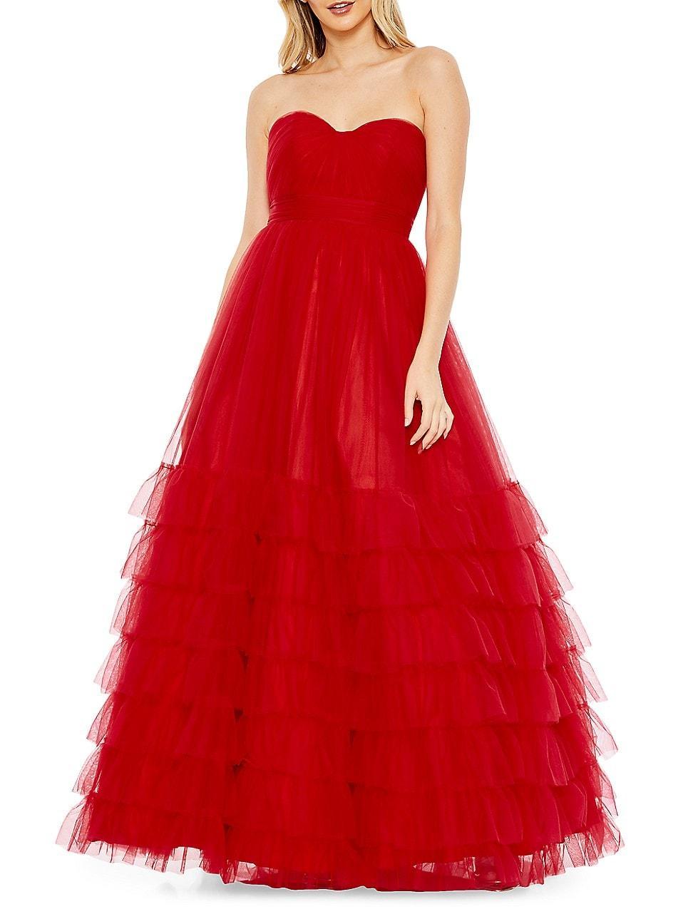 Womens Bustier Tulle Tiered Ballgown Product Image