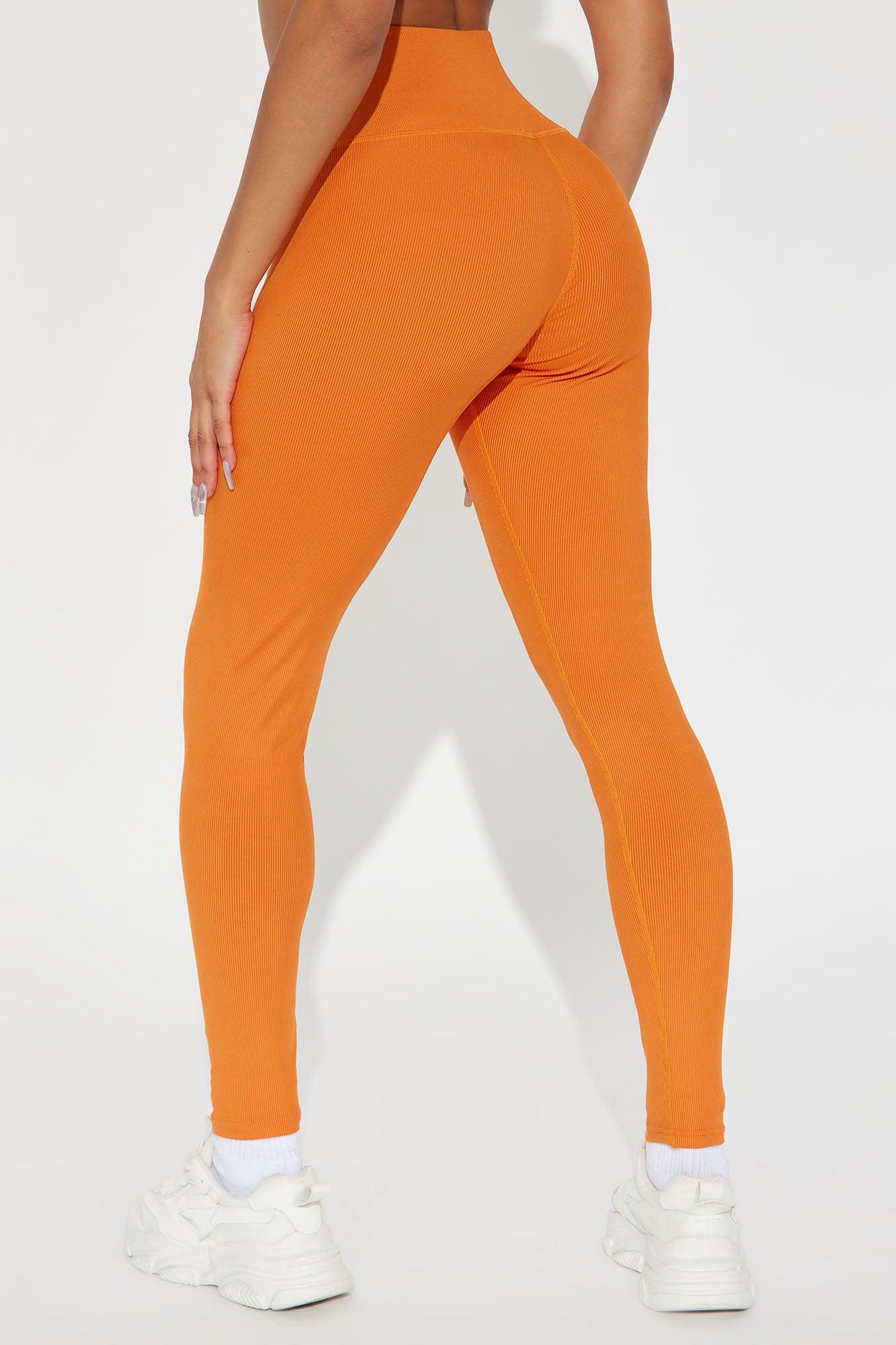 Serenity Ribbed Leggings - Orange Product Image