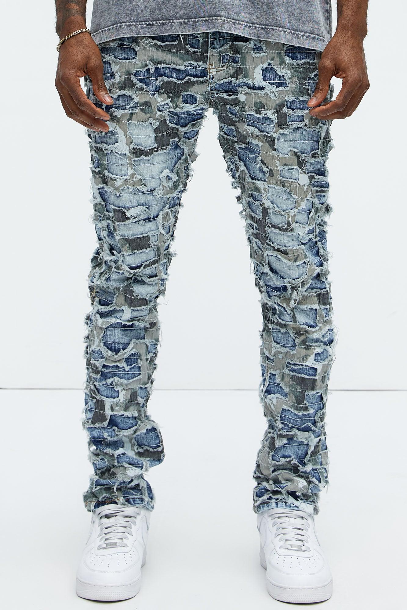 Eddie Vintage Shredded Slim Jeans - Medium Wash Product Image