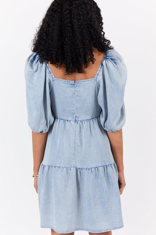 Believe Me Chambray V-neck Mini Dress DOORBUSTER Product Image